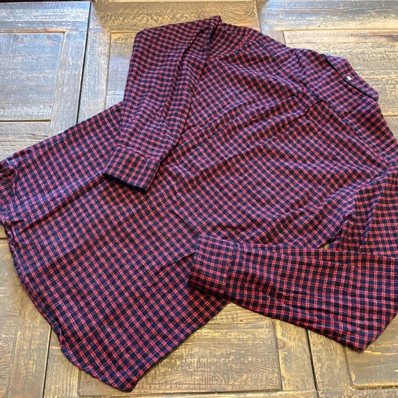 Pop England Red Blue Cotton Flannel Button Up down Men S small - Picture 2 of 5